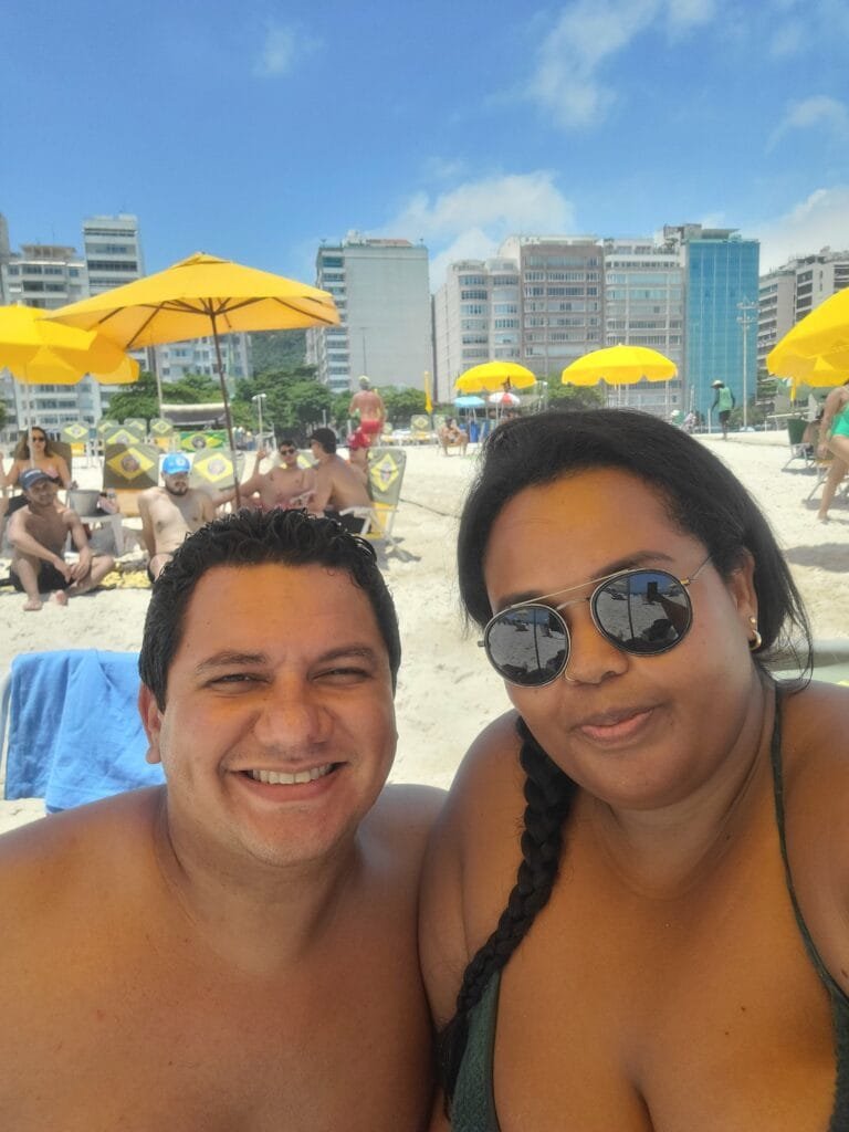 Couple enjoying a sunny day on Copacabana Beach