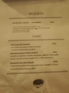 Cardápio Proa Cozinha Bar