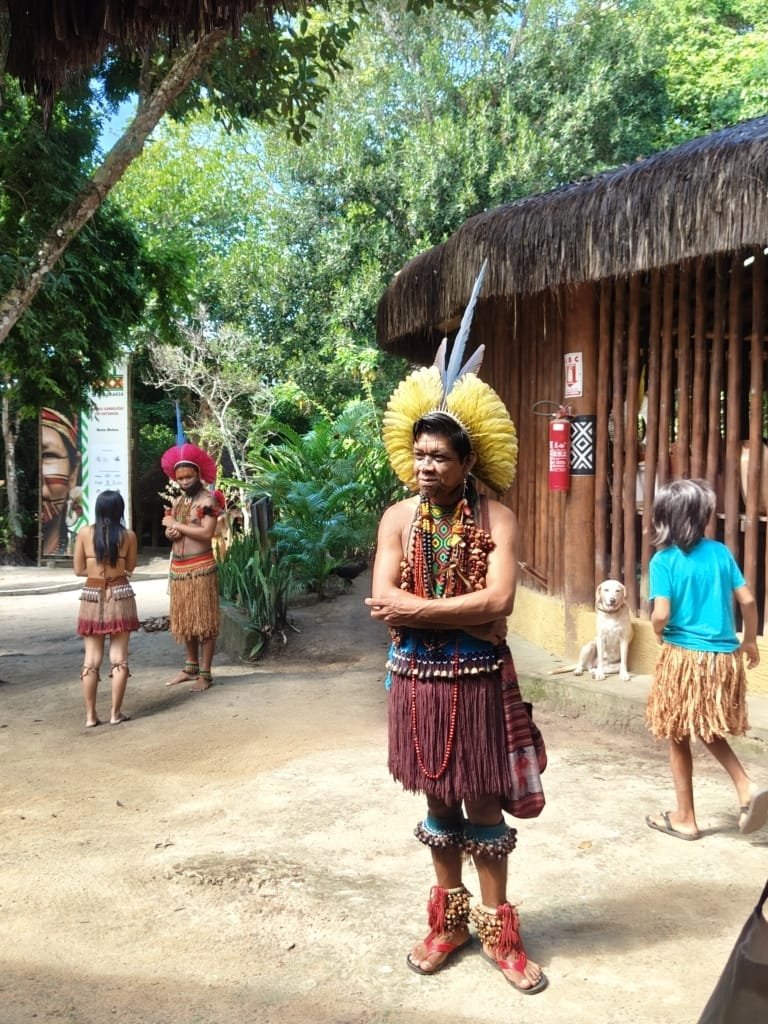 indígenas Pataxó em cerimônia na Reserva da Jaqueira em Porto Seguro