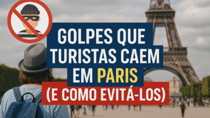 Golpes que turistas caem em Paris perto da Torre Eiffel