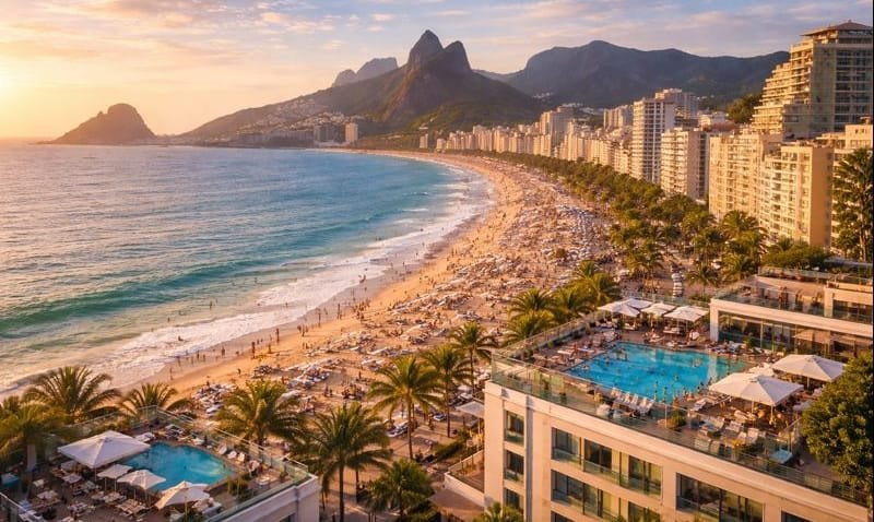 Aerial view of Rio de Janeiro showing the best neighborhoods and areas to stay