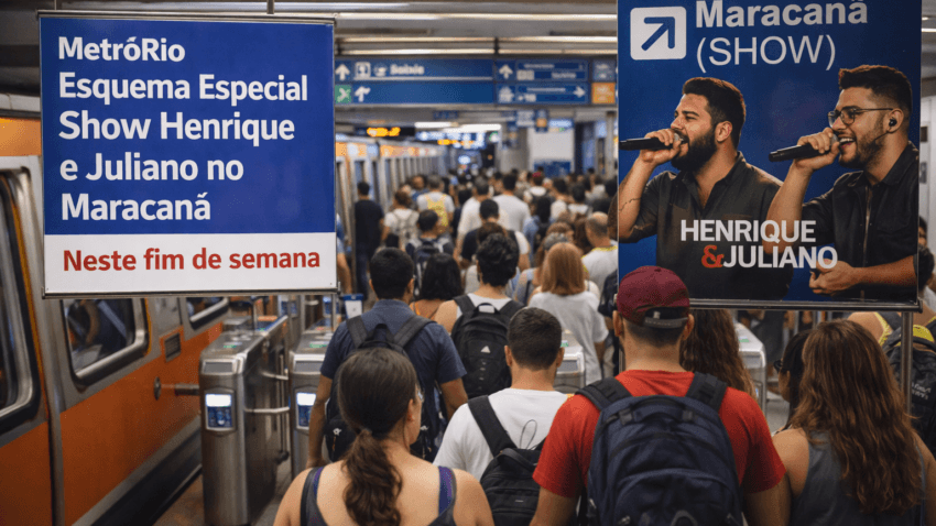 Metrô do Rio com esquema especial para o show de Henrique e Juliano no Maracanã