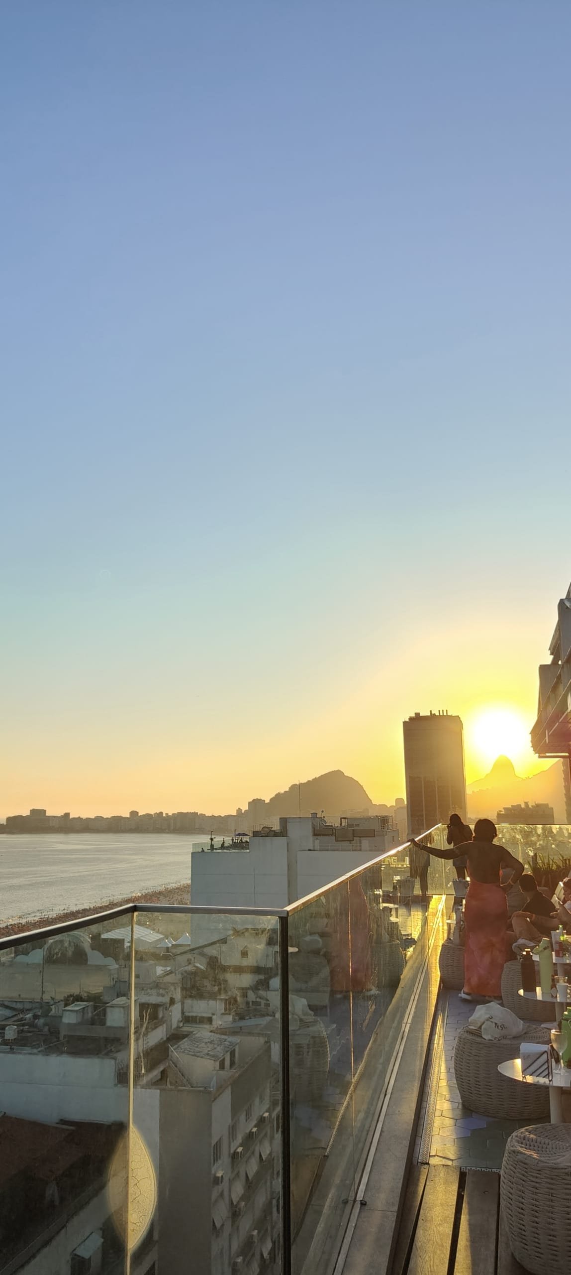 Sunset over the city, seen from the Novotel Leme