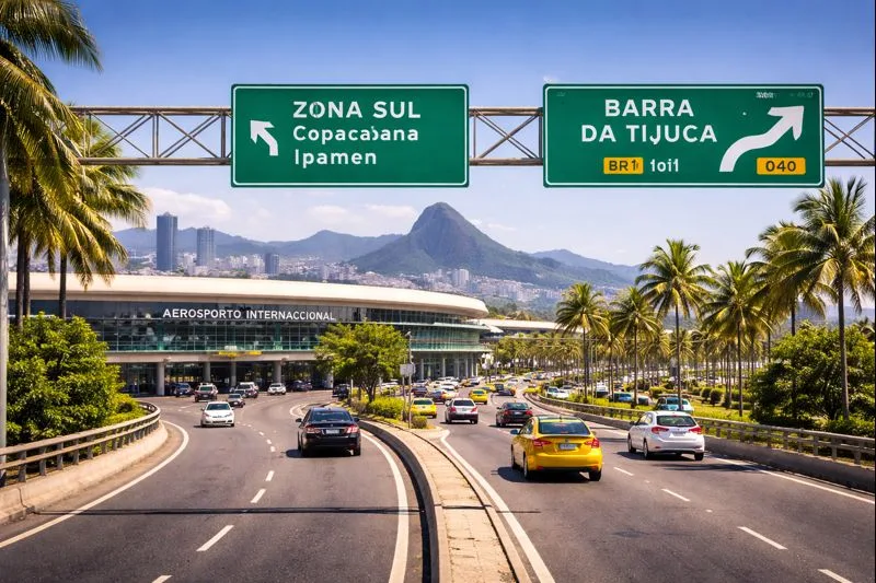 Op&ccedil;&otilde;es de transporte do Aeroporto do Gale&atilde;o para Zona Sul e Barra da Tijuca