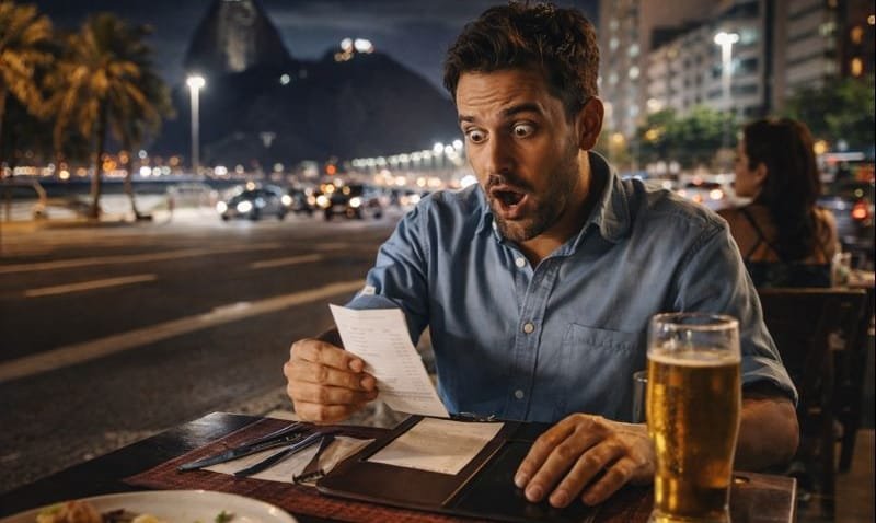 Golpes gastronômicos no Rio de Janeiro envolvendo taxas abusivas e cardápios irregulares
