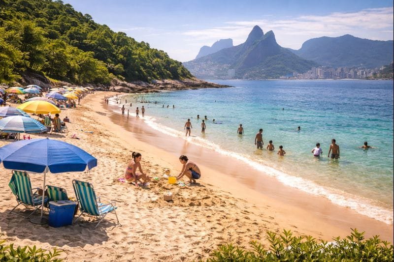 Praias para família no Rio de Janeiro com mar calmo e estrutura para crianças