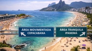 Placas indicando praias famosas do Rio e Praias perigosas x praias seguras no Rio