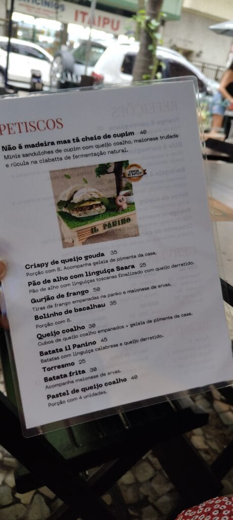 cardapio il panino copacabana rio de janeiro comida di buteco 2026 petiscos