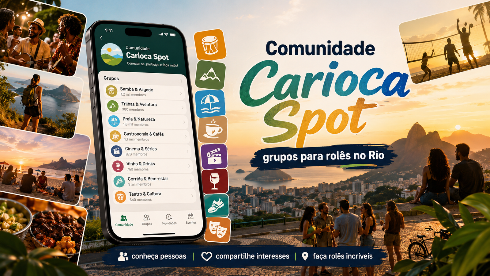 Carioca Spot: comunidad en WhatsApp para conocer gente y hacer planes en Río 1 Comunidade Carioca Spot com grupos para conhecer pessoas e fazer rolês no Rio de Janeiro