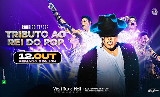Rodrigo Teaser na Via Music Hall 2026: Tributo ao Rei do Pop 1 Rodrigo Teaser Tributo ao Rei do Pop na Via Music Hall em 2026