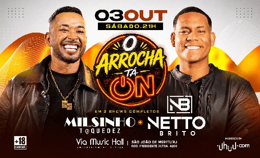 Toque Dez e Netto Brito na Via Music Hall 2026: ingressos e guia 1 Toque Dez e Netto Brito na Via Music Hall em São João de Meriti