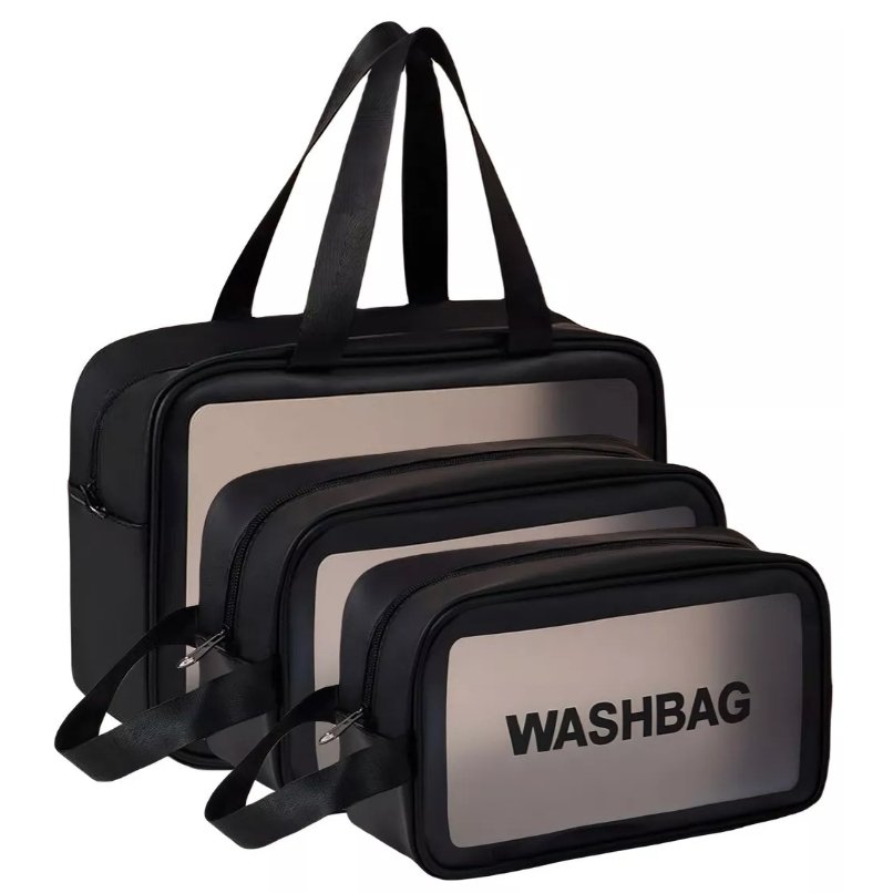 Kit de necessaire imperme&aacute;vel para organizar itens de viagem